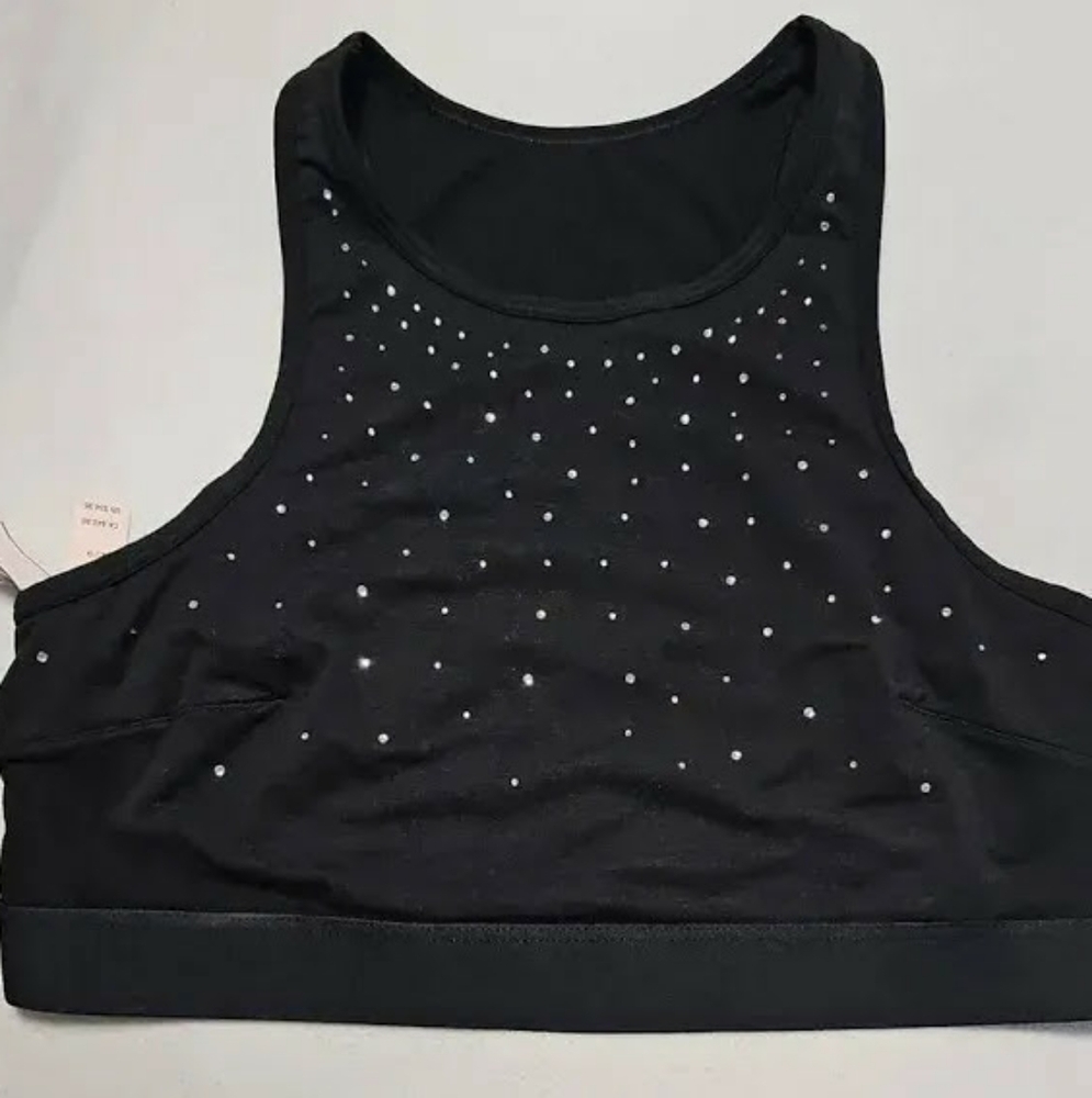 Victorias Secret black rhinestone bra and panty set